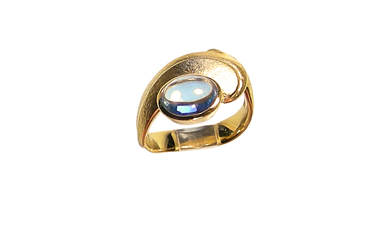 05153-ring, gold 750 with aquamarin