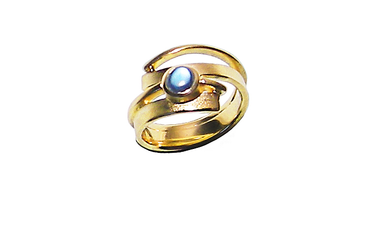 05173-ring, gold 750, moonstone