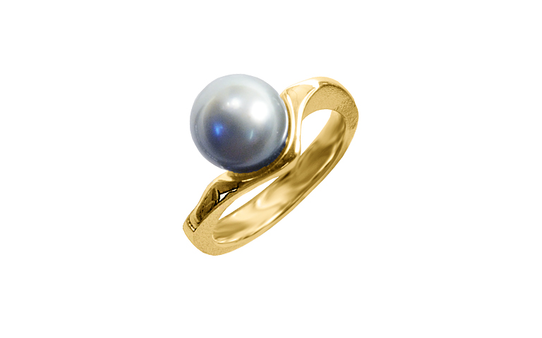 05390-ring, gold 750 with pearl