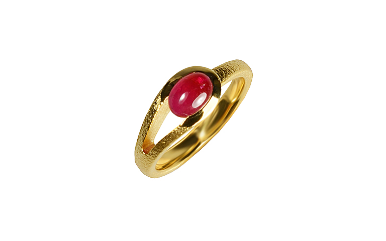 05393-ring, gold 750 with ruby