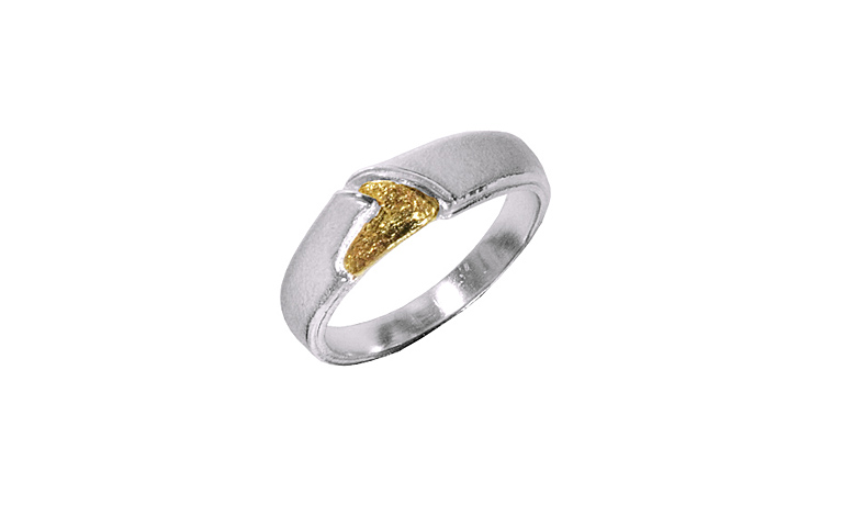 12543-ring, silver 925 with gold 750