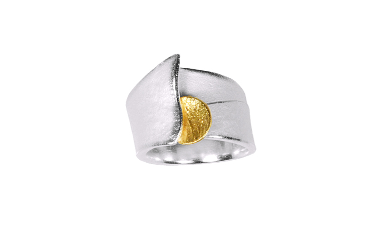 12621-ring, silver 925 with gold 750