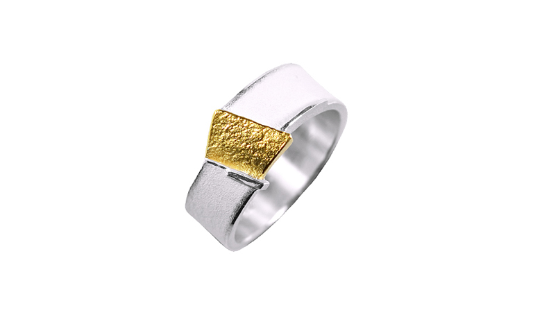 12677-ring, silver 925 with gold 750
