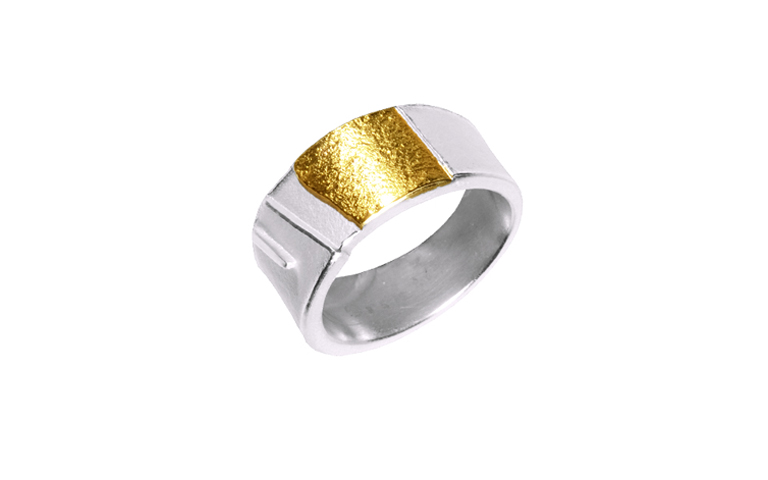 12680-ring, silver 925 with gold 750