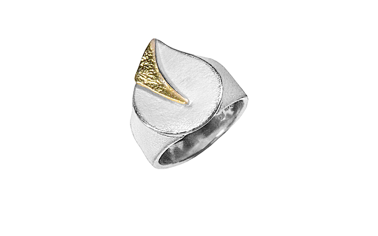 12787-ring, silver 925 with gold 750