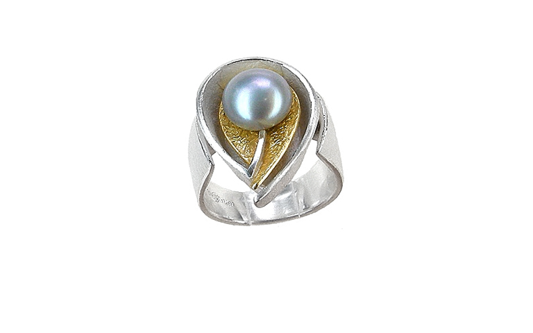12801-ring, gold 750, silver 925