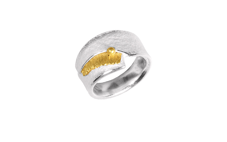 12809-ring, silver 925 with gold 750