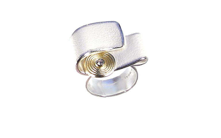 12846-ring, silver 925, gold 750, brillant