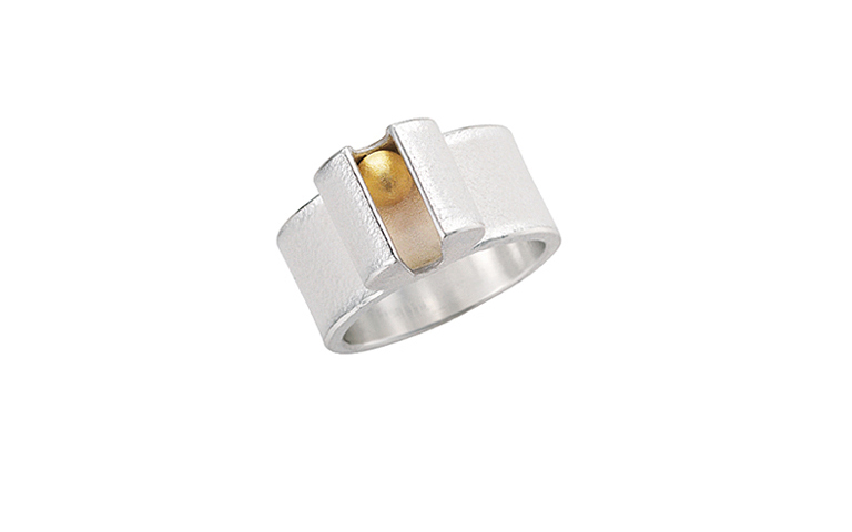 12855-ring, silver 925 with 1g finegold ball
