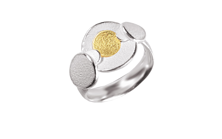 12904-ring, silver 925 with gold 750