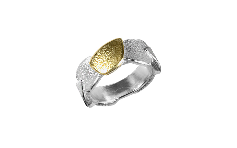 12910-ring, silver 925 with gold 750