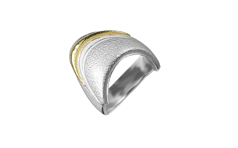 12911-ring, silver 925 with gold 750