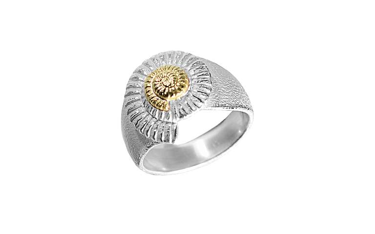 12912-ring, silver 925 with gold 750