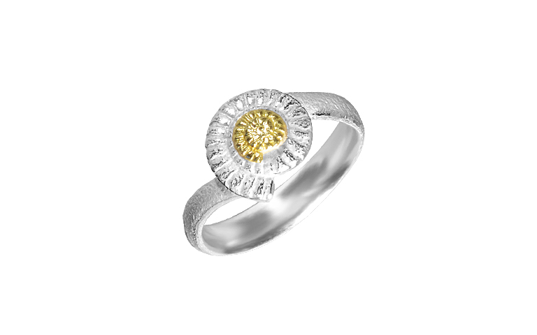 12914-ring, silver 925 with gold 750