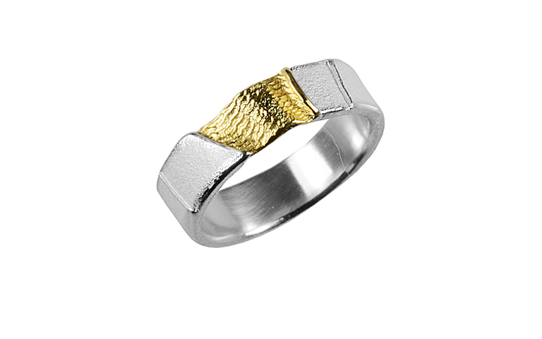 12935-ring, silver 925 with gold 750