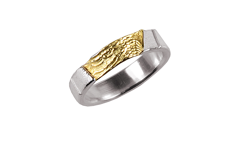 12936-ring, silver 925 with gold 750