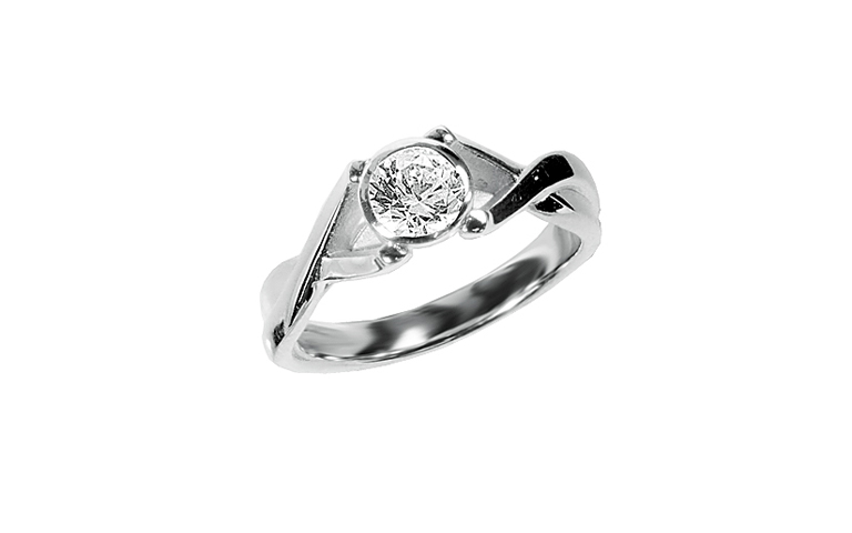 43174-ring, gold 750 with brillant
