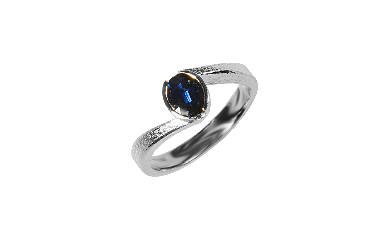 45394-ring, gold 750 with sapphire